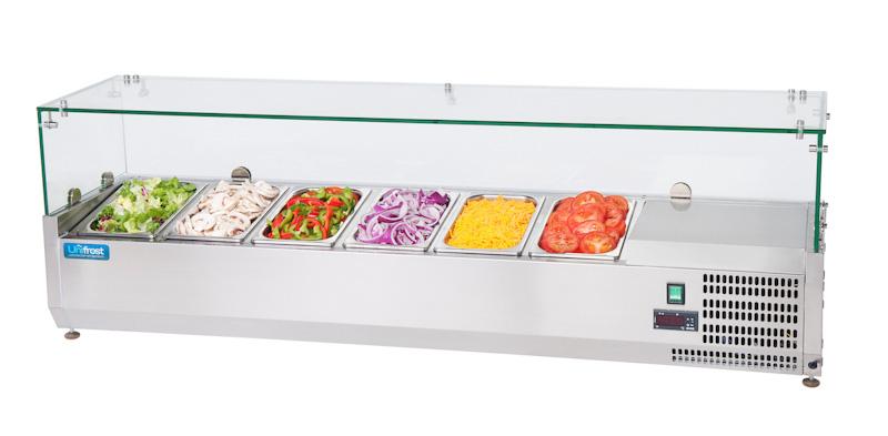 Maestro COLD TOPPINGS FRIDGE GLASS TOP