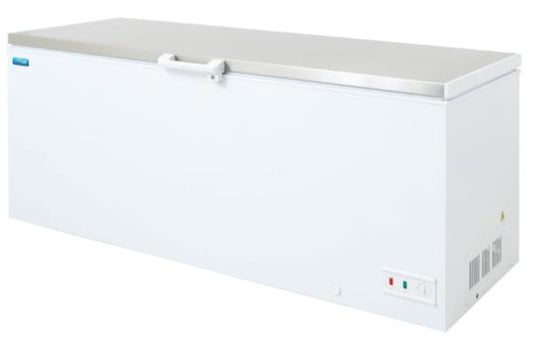 Maestro CF501 CHEST FREEZER STAINLESS STEEL LID 435LTR 1535*740*825 3FEET/3ROLLERS