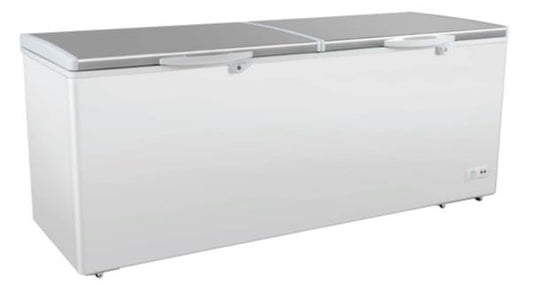 Maestro CF601 CHEST FREEZER STAINLESS STEEL SPLIT LID 561LTR 1930*710*825 6ROLLERS