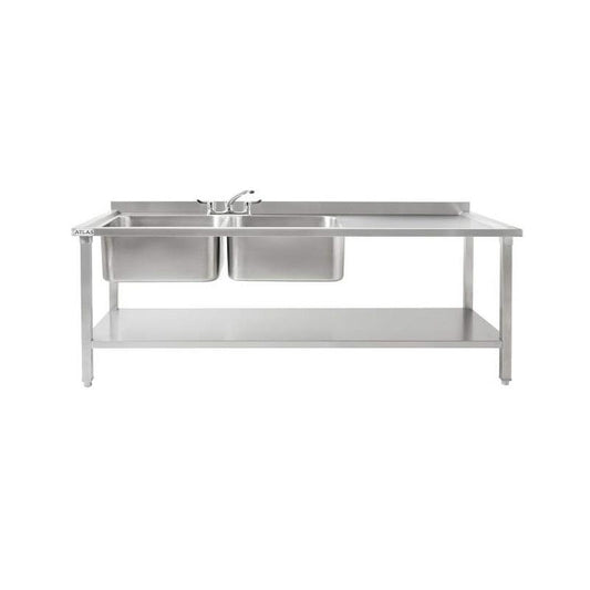 ATLAS DBLD1800 DOUBLE BOWL SINK 1800MM